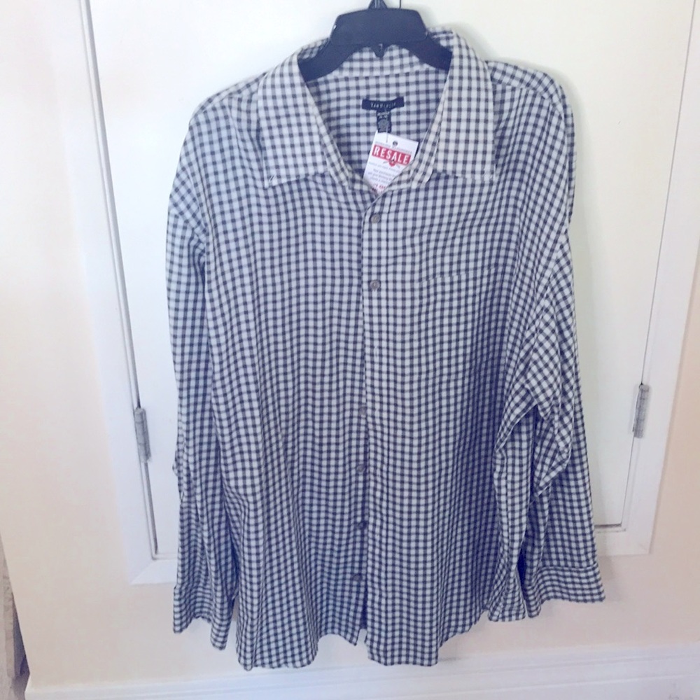 Van-Heusen button down shirt 2x checks black